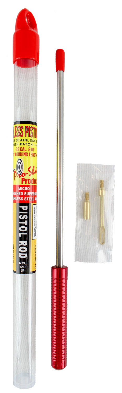 Pro-Shot 1PS87U .27/.32/.40/.44/.45/9mm/10mm Pistol Cleaning Rod 8" Micro-Polished Stainless Steel