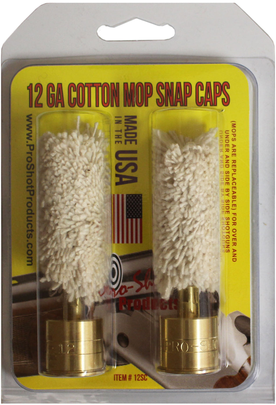 Pro-Shot Brass Snap Caps with Cotton Mop 12 Gauge Shotgun #5/16-27 Thread 2-Pack