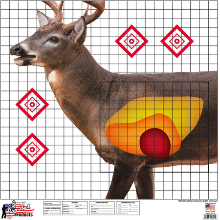 Pro-Shot SplatterShot WDSI5PK Whitetail Deer Sight-In Paper Target 25"x25" Multi-Color Pack of 5
