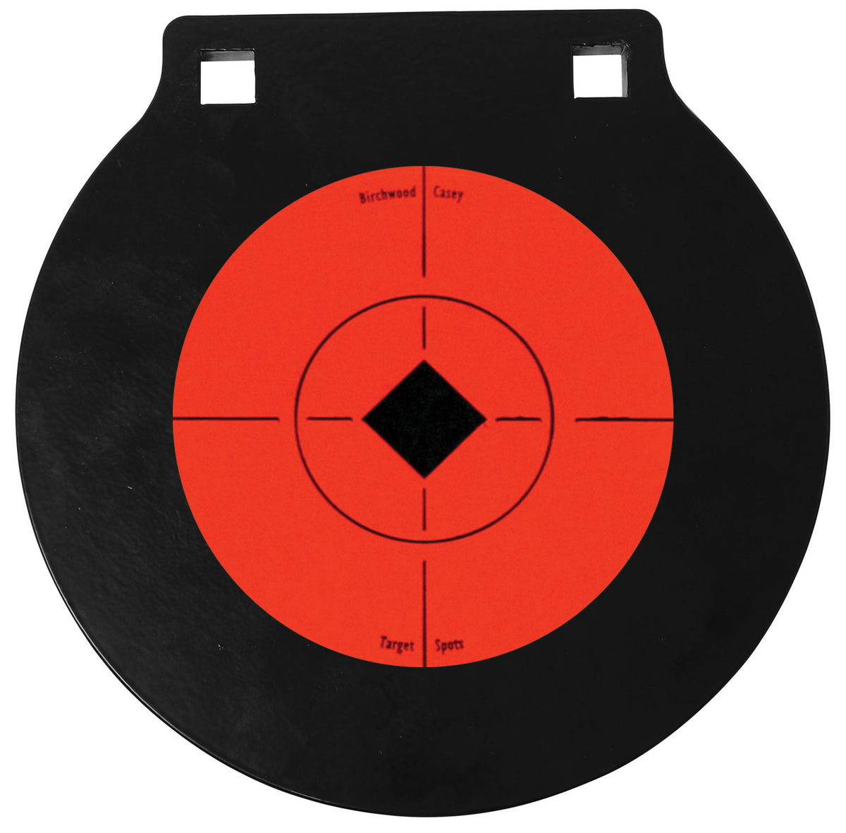 Birchwood Casey World of Targets 47608 Double Hang 6" AR500 Steel Gong Target Black/Orange Crosshair & Diamond