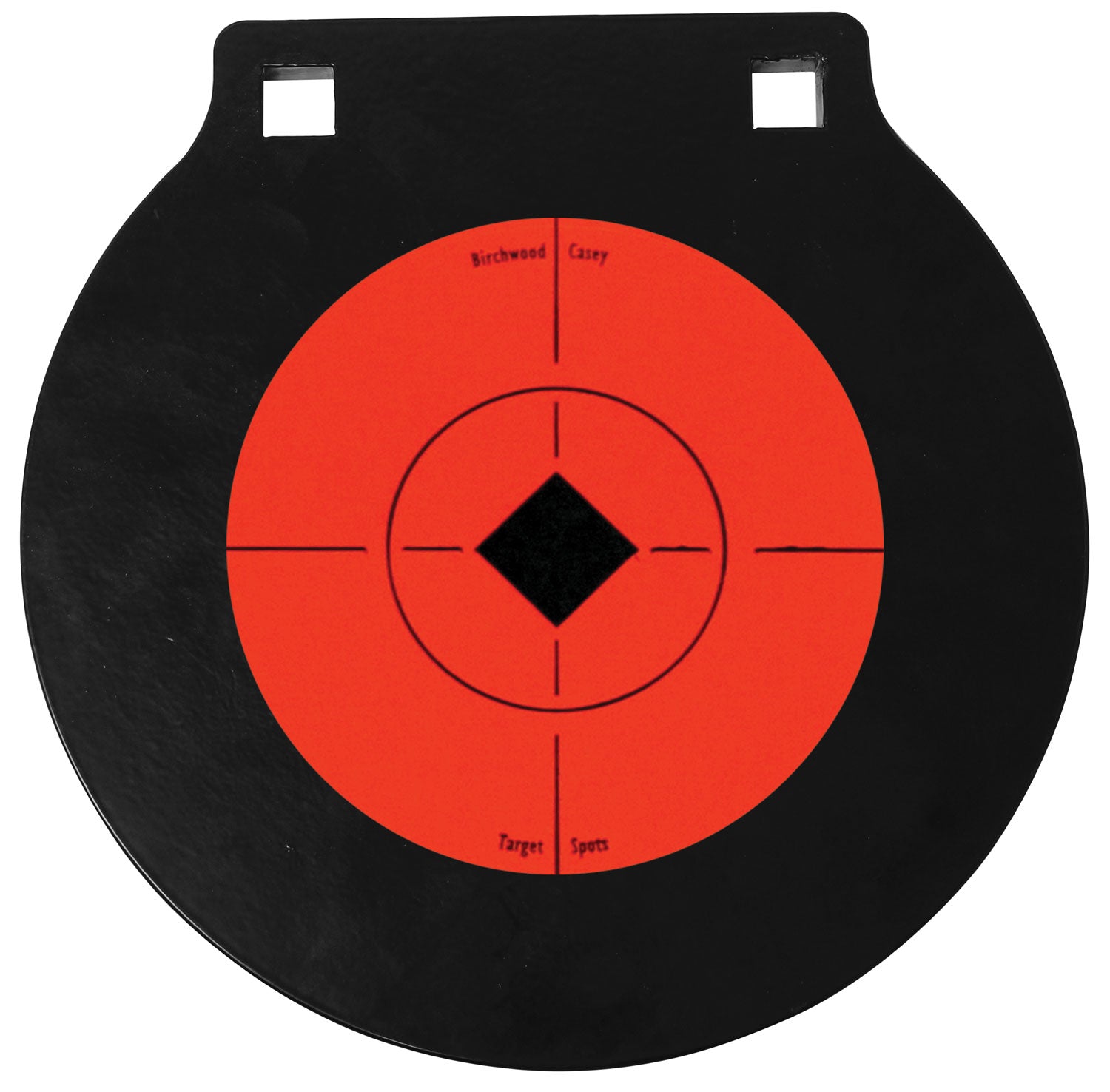 Birchwood Casey World of Targets 47608 Double Hang 6" AR500 Steel Gong Target Black/Orange Crosshair & Diamond