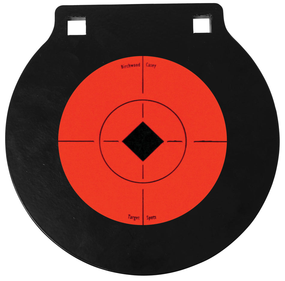 Birchwood Casey World of Targets 47608 Double Hang 6" AR500 Steel Gong Target Black/Orange Crosshair & Diamond