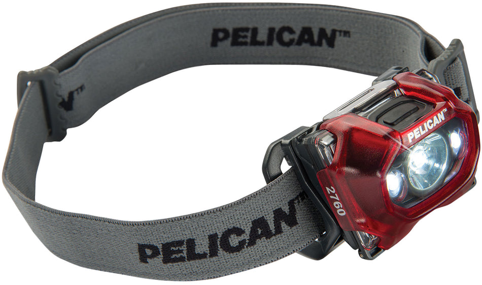 Pelican 2760 Multi-Mode Headlamp Red White LED 42-289 Lumens 101m Range