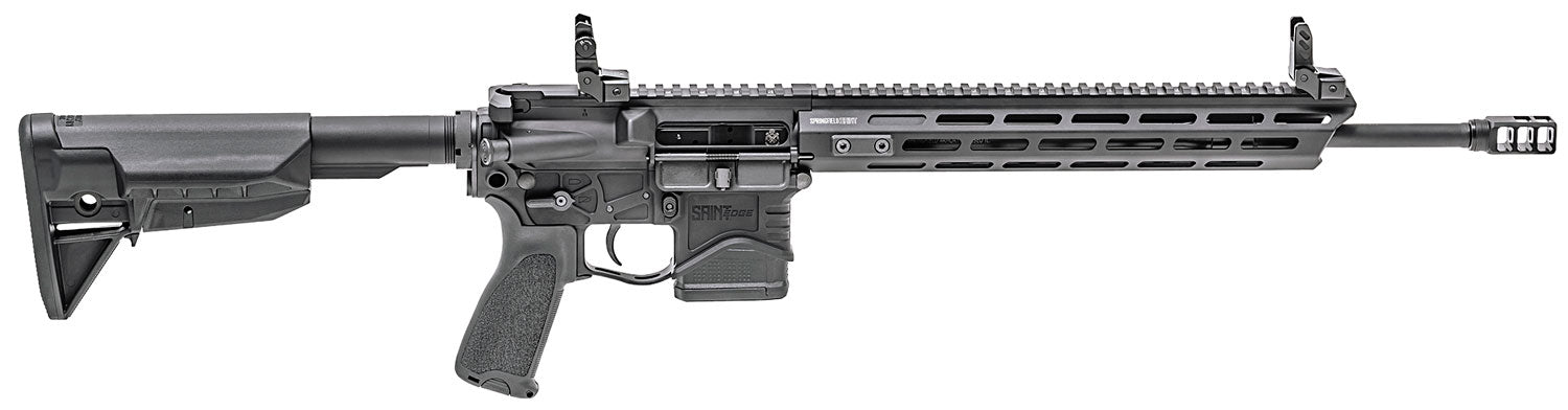 Springfield Armory STE916556BLC SAINT Edge 5.56x45mm NATO 10+1 16in Black Melonite Barrel, Black Hard Coat Anodized Receiver, Bravo Mod 0 SopMod Adjustable Stock, Bravo Mod 2 Grip, Right Hand