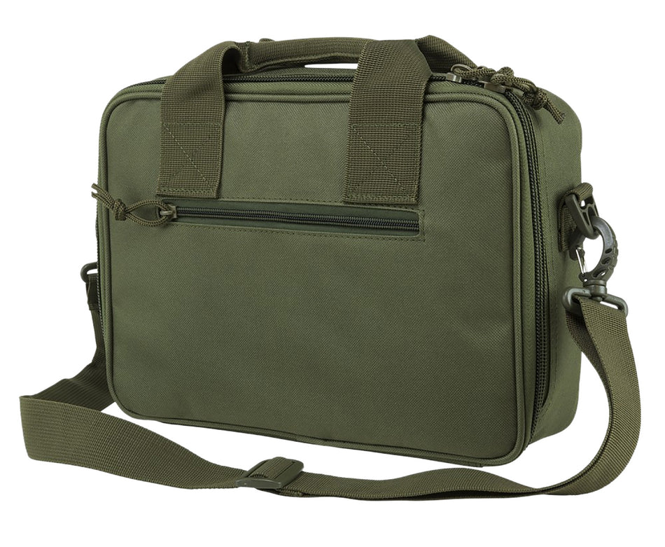 NcStar VISM CPDX2971G Green Double Pistol Range Bag with Magazine Pouches and Adjustable Shoulder Strap
