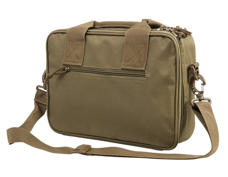 NcStar VISM CPDX2971T Tan Double Pistol Range Bag with Magazine Pouches, Padding & Shoulder Strap