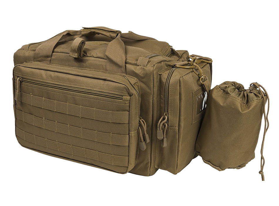 NcStar VISM CVCRB2950T Tan Competition Range Bag with Padded Side Pockets, D-Rings & Shoulder Strap