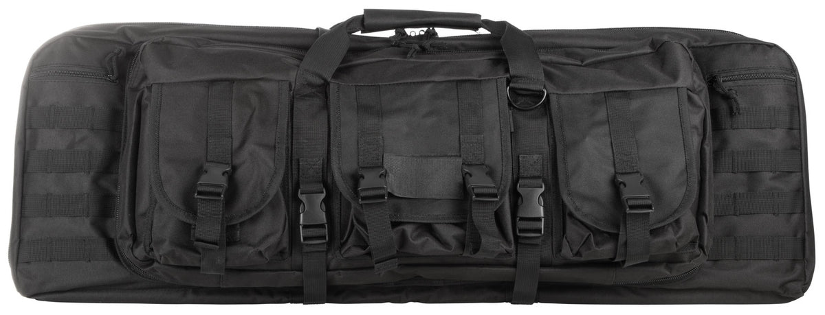 NcStar VISM CVDC2946B36 36" Black PVC Double Carbine Rifle Case with Foam Padding & Exterior Pockets