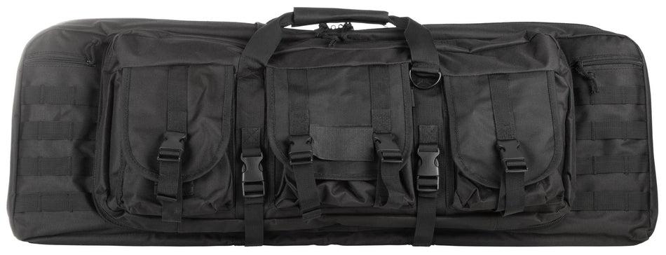 NcStar VISM CVDC2946B36 36" Black PVC Double Carbine Rifle Case with Foam Padding & Exterior Pockets