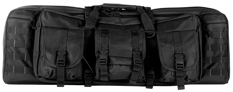 NcStar VISM CVDC2946B42 42" Black PVC Double Carbine Rifle Case with Center Divider & Exterior Pockets