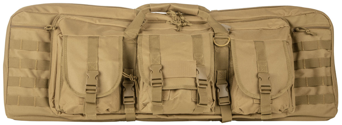 NcStar VISM CVDC2946T36 36" Tan PVC Double Carbine Rifle Case with Foam Padding & Exterior Pockets