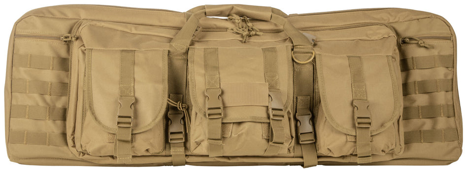 NcStar VISM CVDC2946T36 36" Tan PVC Double Carbine Rifle Case with Foam Padding & Exterior Pockets