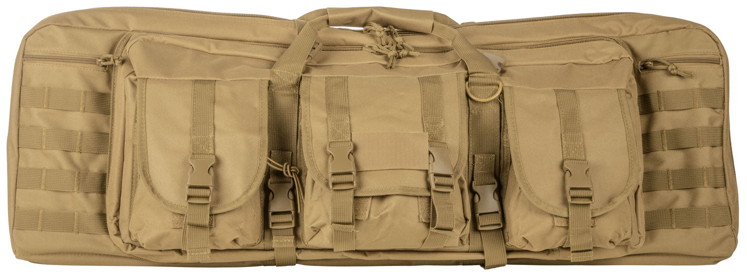 NcStar VISM CVDC2946T42 42" Tan PVC Double Carbine Rifle Case with Foam Padding & Exterior Pockets