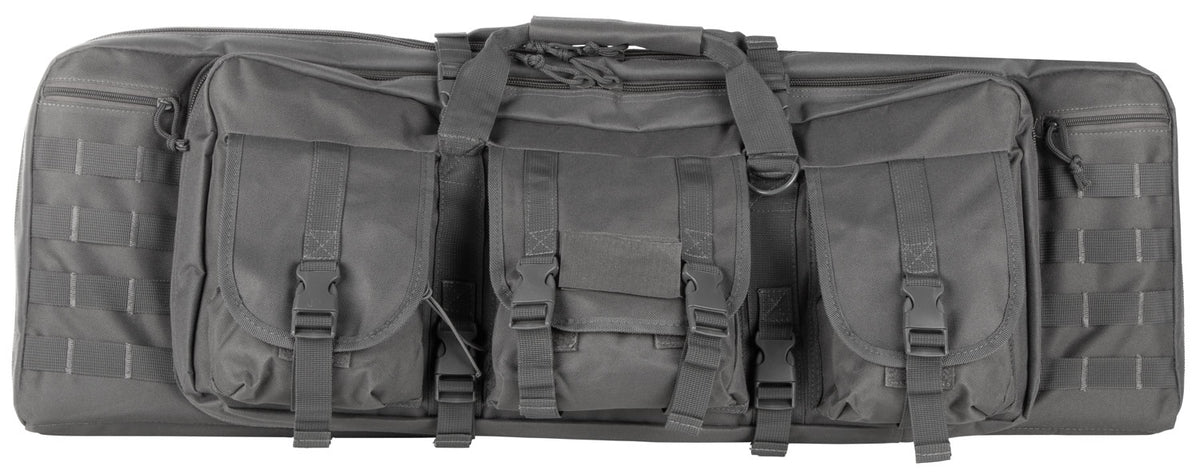 NcStar VISM CVDC2946U36 36" Urban Gray PVC Double Carbine Case with Foam Padding & Exterior Pockets