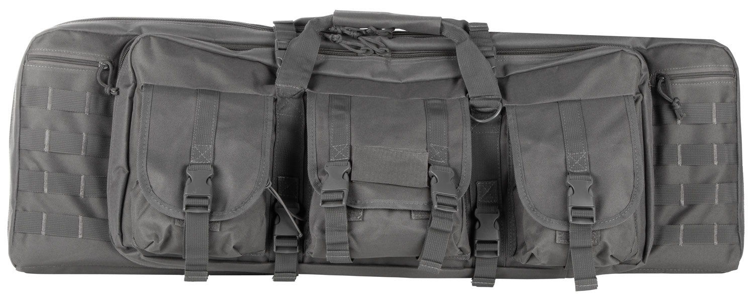 NcStar VISM CVDC2946U36 36" Urban Gray PVC Double Carbine Case with Foam Padding & Exterior Pockets