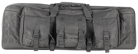 NcStar VISM CVDC2946U36 36" Urban Gray PVC Double Carbine Case with Foam Padding & Exterior Pockets