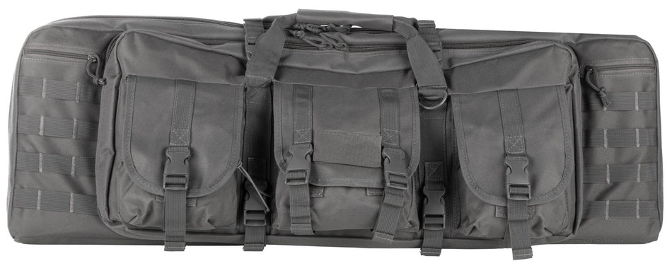 NcStar VISM CVDC2946U36 36" Urban Gray PVC Double Carbine Case with Foam Padding & Exterior Pockets