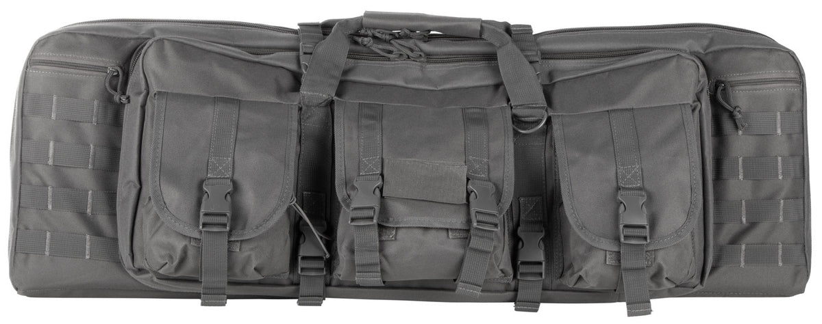 NcStar VISM CVDC2946U42 42" Urban Gray PVC Double Carbine Case with Foam Padding & Exterior Pockets