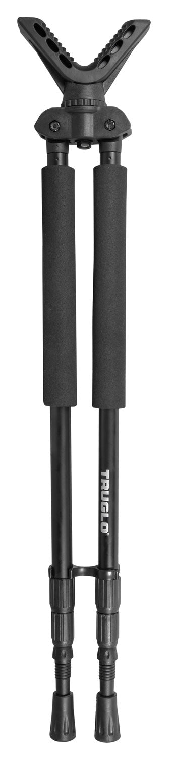 TruGlo TG8920XB Solid-Shot Collapsible Bipod, 21"-40" Adjustable, Black Aluminum, V-Brace Head, w/Carry Case