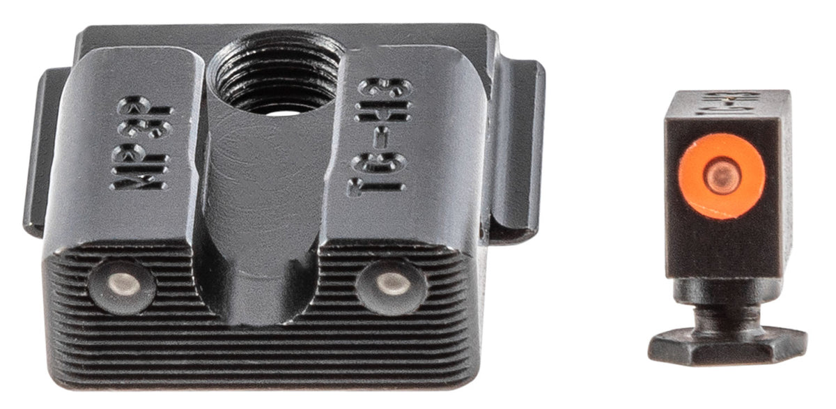 TruGlo TG231MP3C Tritium Pro Pistol Sight Set Green Tritium Orange Outline Front Sight Green Tritium Rear