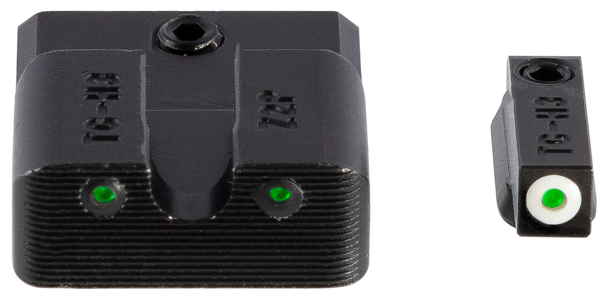 TruGlo TG231MP3W Tritium Pro Pistol Sight Set Green Tritium White Outline Front Sight Green Tritium Rear