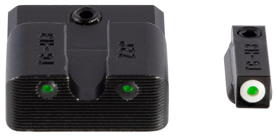 TruGlo TG231MP3W Tritium Pro Pistol Sight Set Green Tritium White Outline Front Sight Green Tritium Rear