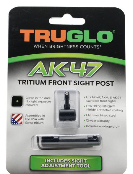 TruGlo TG231AK1 Tritium Glow Front Sight Post with Windage Drum for AK-47/AKM/AK-74