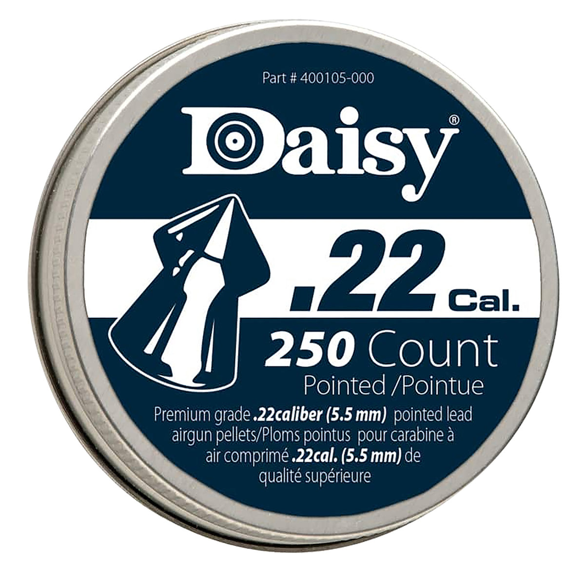 Daisy 997922512 PrecisionMax Premium .22 Caliber Pointed Field Pellet 250 Per Tin