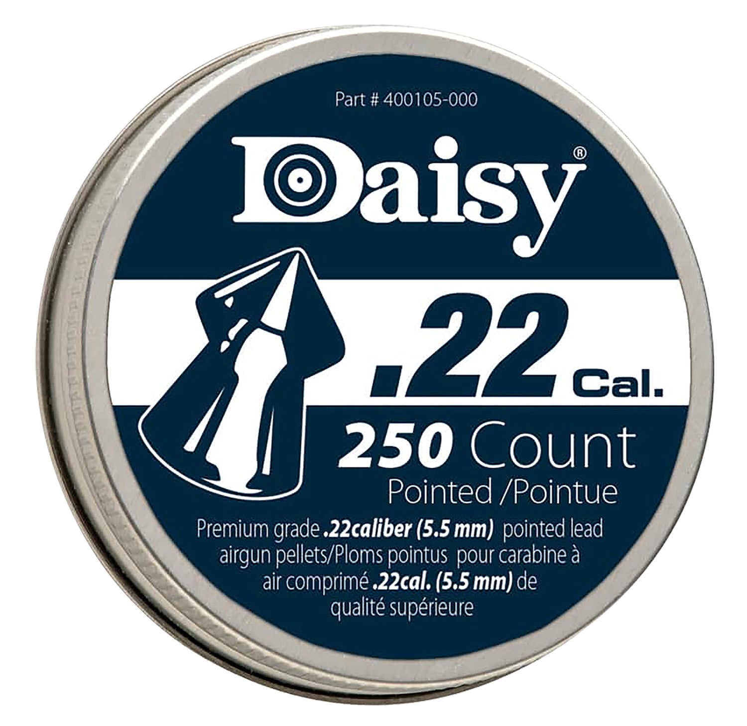 Daisy 997922512 PrecisionMax Premium .22 Caliber Pointed Field Pellet 250 Per Tin