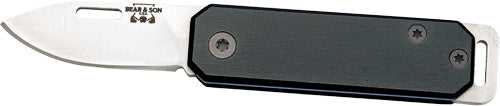 Bear & Son Black Aluminum Handle Slip Joint Folding Knife 1.5"