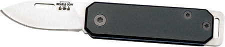 Bear & Son Black Aluminum Handle Slip Joint Folding Knife 1.5"
