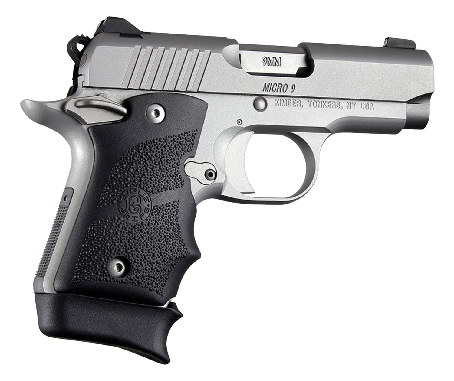 Hogue 39080 Black Cobblestone Rubber Grip with Finger Grooves for Kimber Micro 9