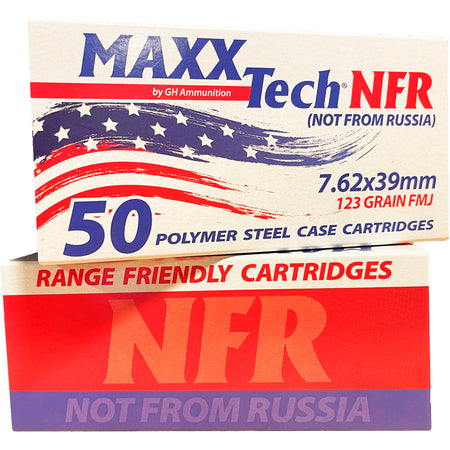 MaxxTech 7.62x39mm MTNFR762 NFR Full Metal Jacket FMJ 123 Grain