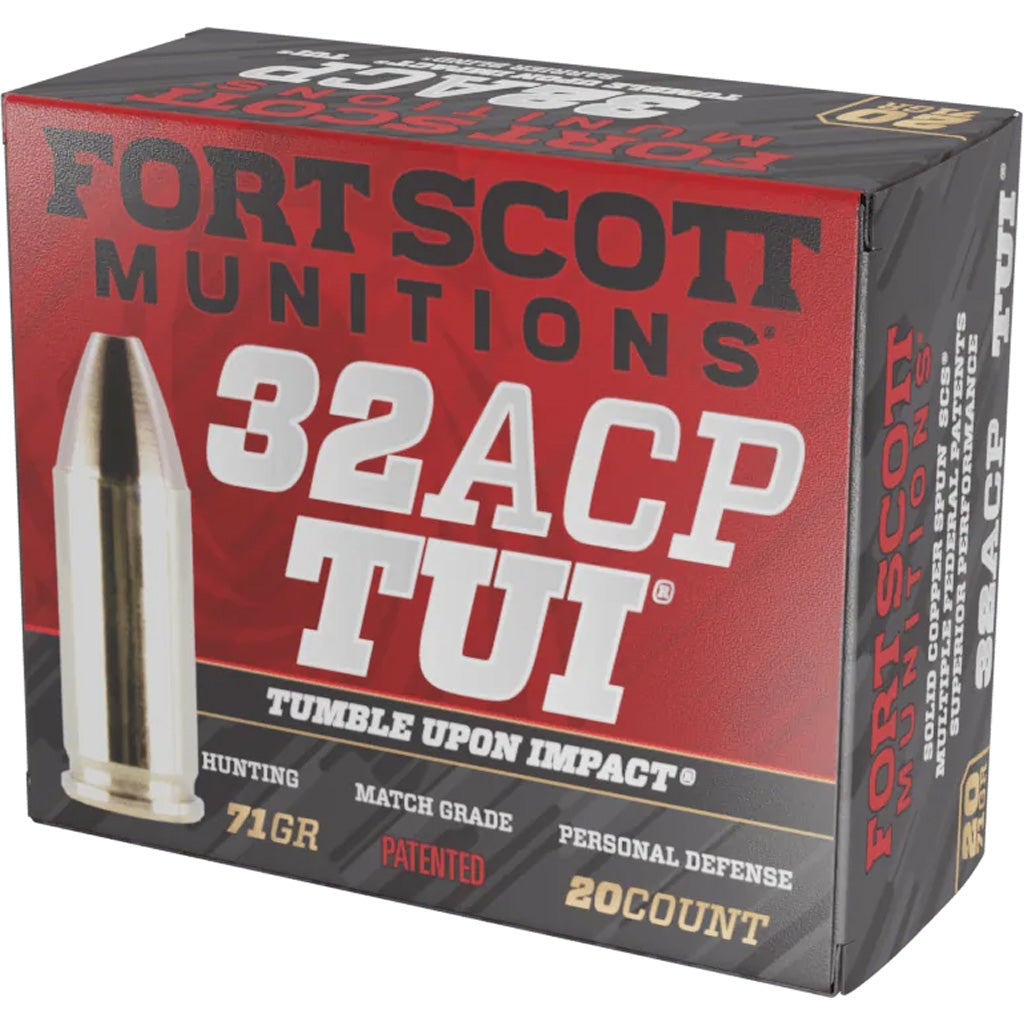 Fort Scott Munitions .32 ACP 32ACP071SCV Tumble Upon Impact (TUI) Solid Copper Spun CS 71 Grain