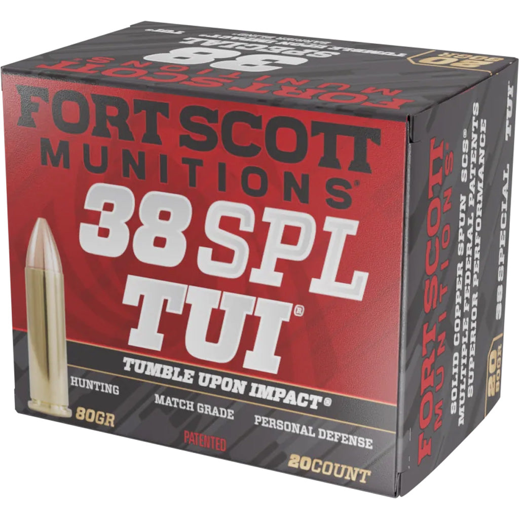 Fort Scott Munitions .38 Special 38SPL080SCV Tumble Upon Impact (TUI) Solid Copper Spun CS 80 Grain