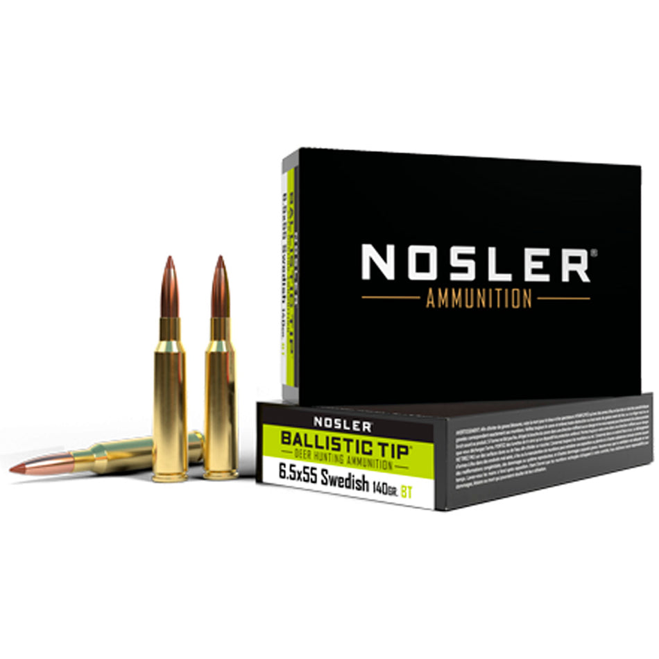 Nosler 6.5x55mm Swedish 61053 Ballistic Tip Polymer Tip PT 140 Grain