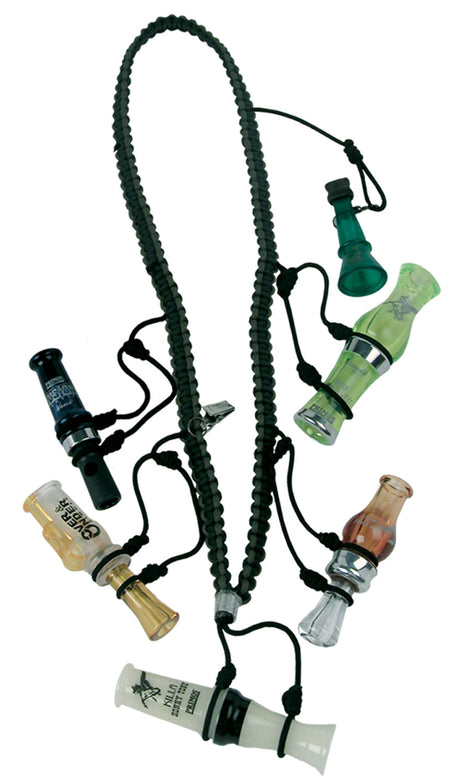 Primos 69628 Waterfowl Call Lanyard Black Nylon 5-Call Capacity