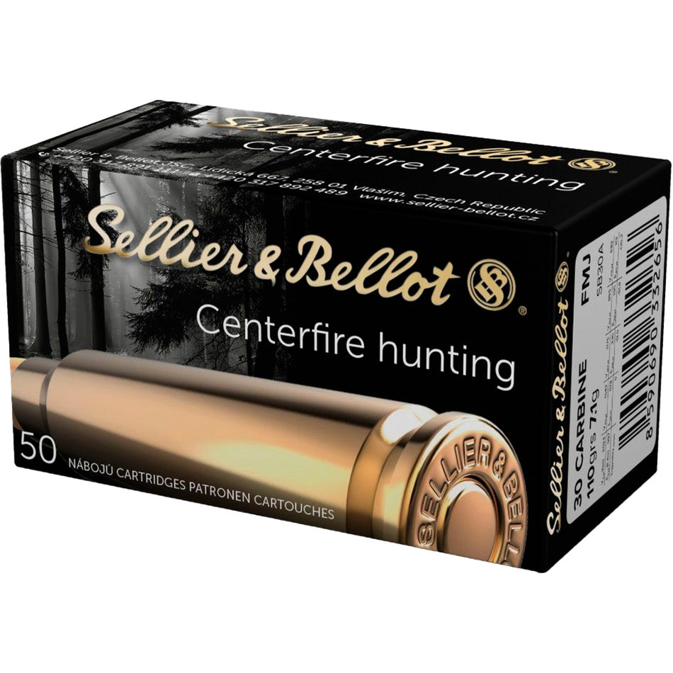 Sellier & Bellot (S&B) .30 Carbine SB30A Full Metal Jacket FMJ 110 Grain