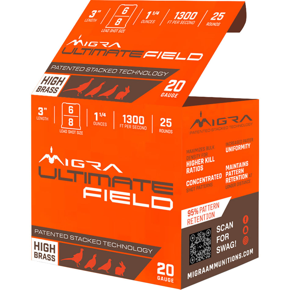 Migra 20 Gauge Shotgun Shells  #6 / 8 1-1/4 oz 3 in