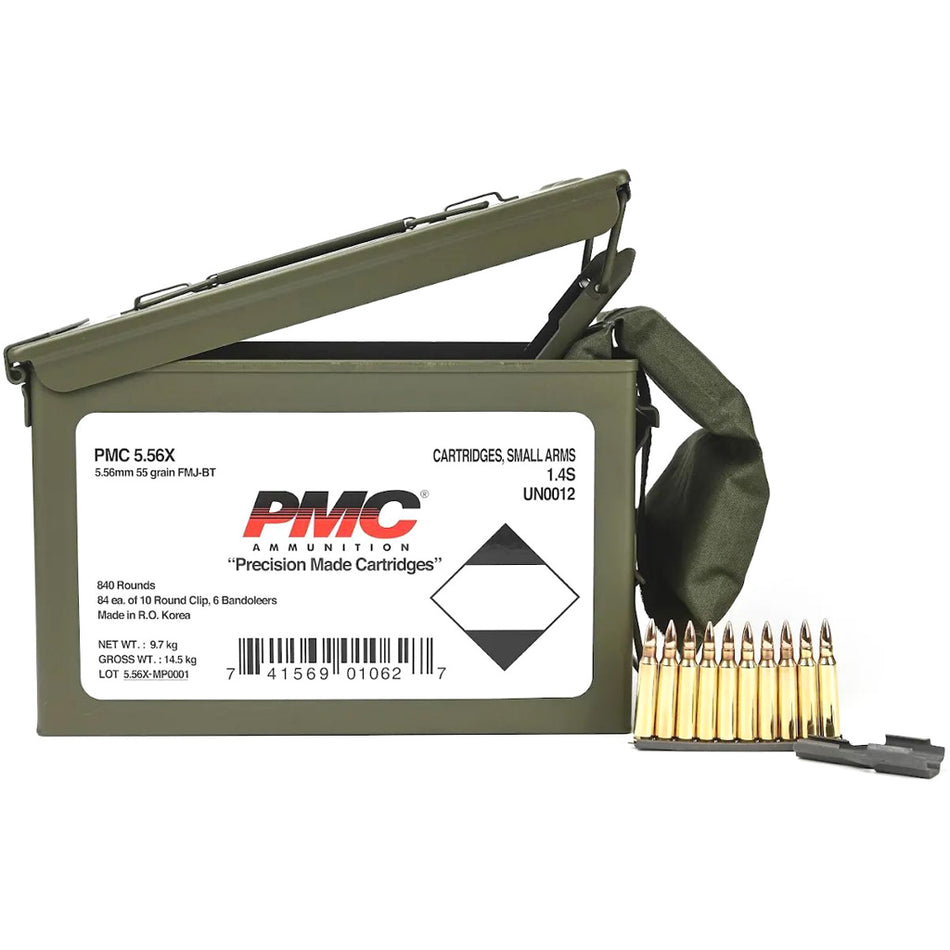 PMC 5.56x45mm NATO Rifle Ammo  Full Metal Jacket Boat Tail FMJ 55 grain 