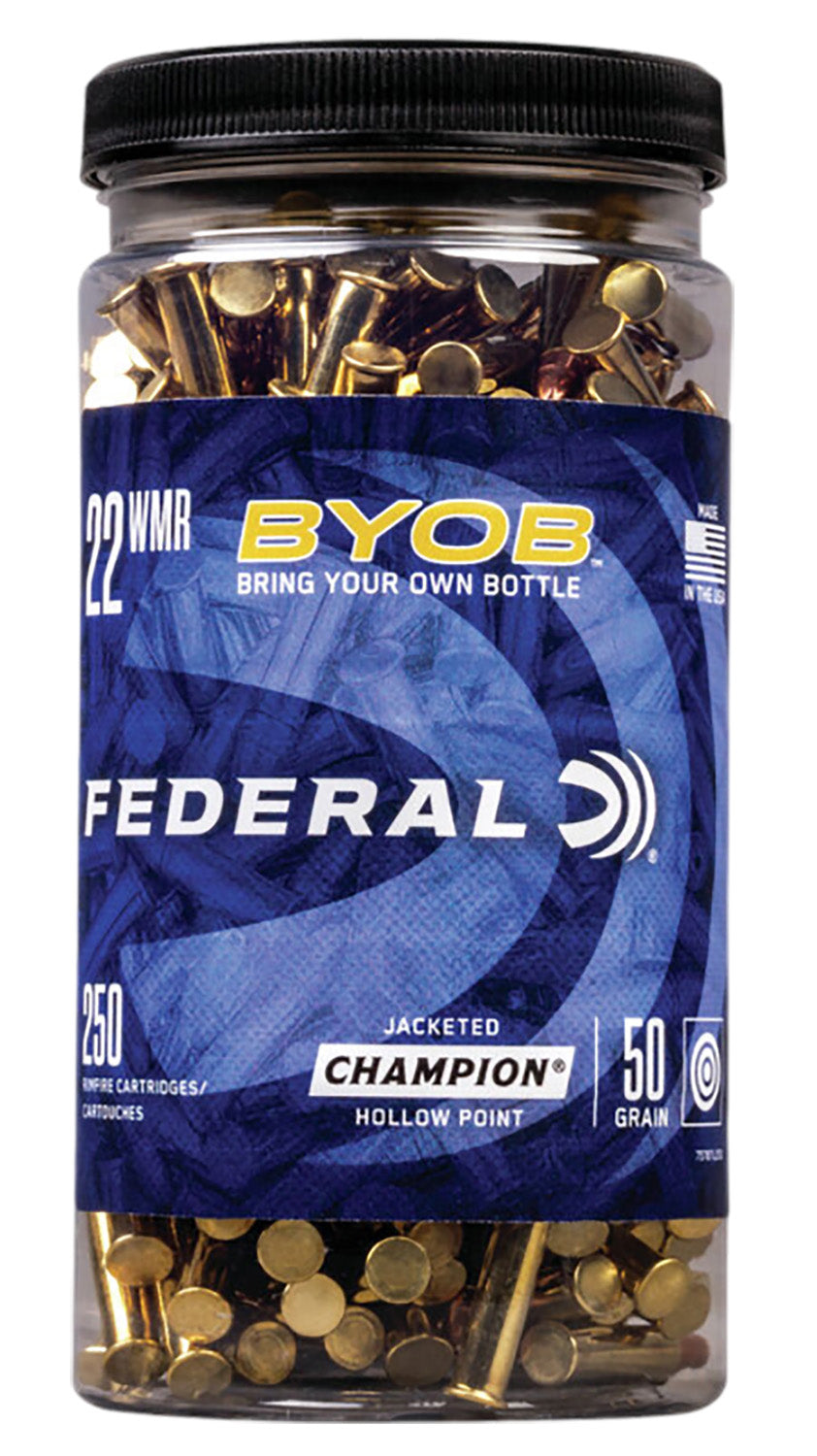 Federal .22 WMR 757BTL250 Champion Training BYOB Jacketed Hollow Point JHP 50 Grain