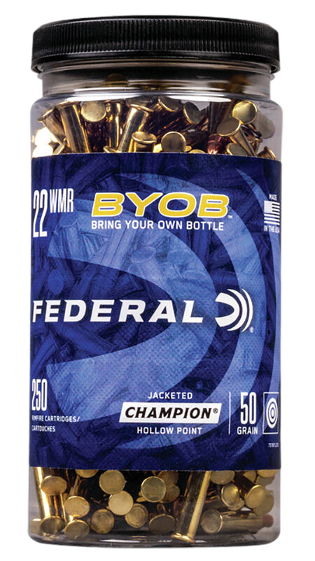 Federal .22 WMR 757BTL250 Champion Training BYOB Jacketed Hollow Point JHP 50 Grain