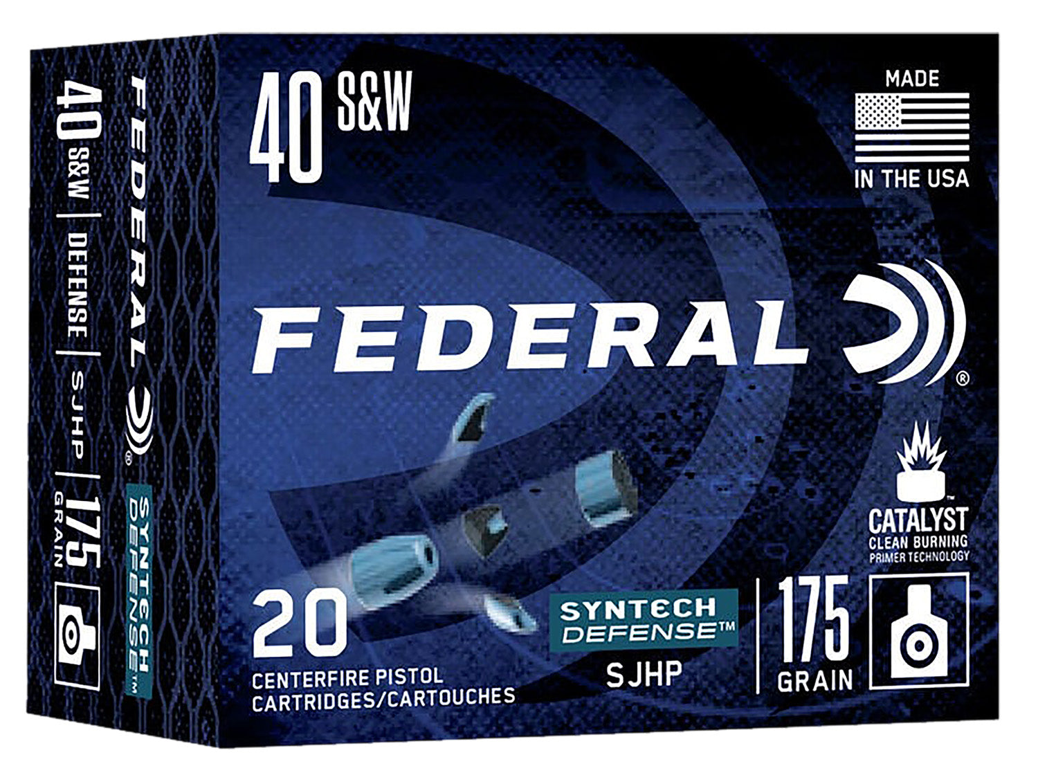 Federal .40 S&W S40SJT1 Syntech Defense Segmented Jacketed Hollow Point 175 Grain