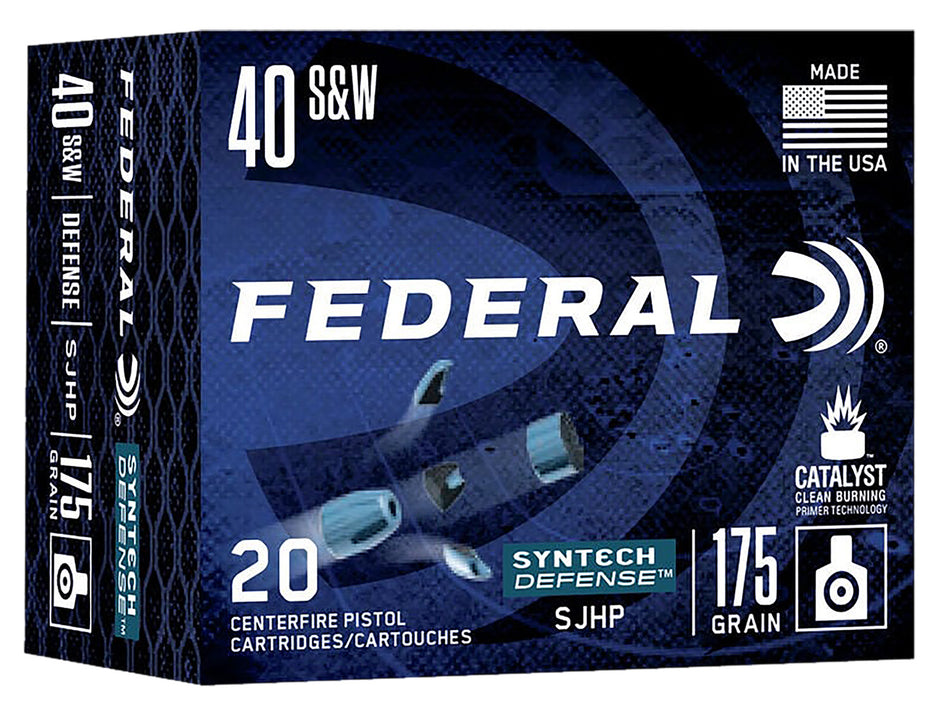 Federal .40 S&W S40SJT1 Syntech Defense Segmented Jacketed Hollow Point 175 Grain