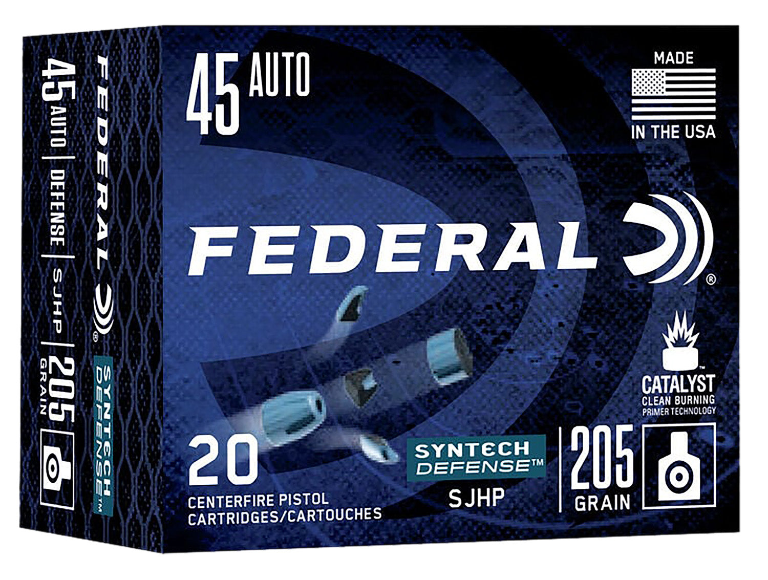 Federal .45 ACP/Auto S45SJT1 Syntech Defense Segmented Jacketed Hollow Point 205 Grain