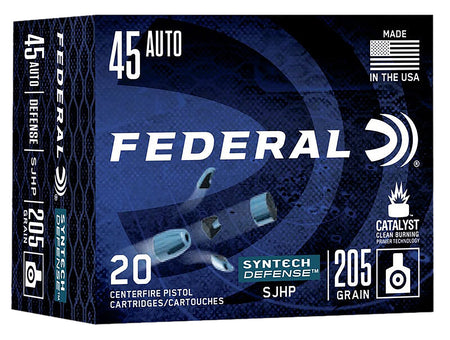 Federal .45 ACP/Auto S45SJT1 Syntech Defense Segmented Jacketed Hollow Point 205 Grain
