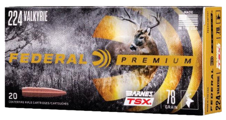 Federal .224 Valkyrie P224VLKBTSX1 Premium Barnes TSX 78 Grain