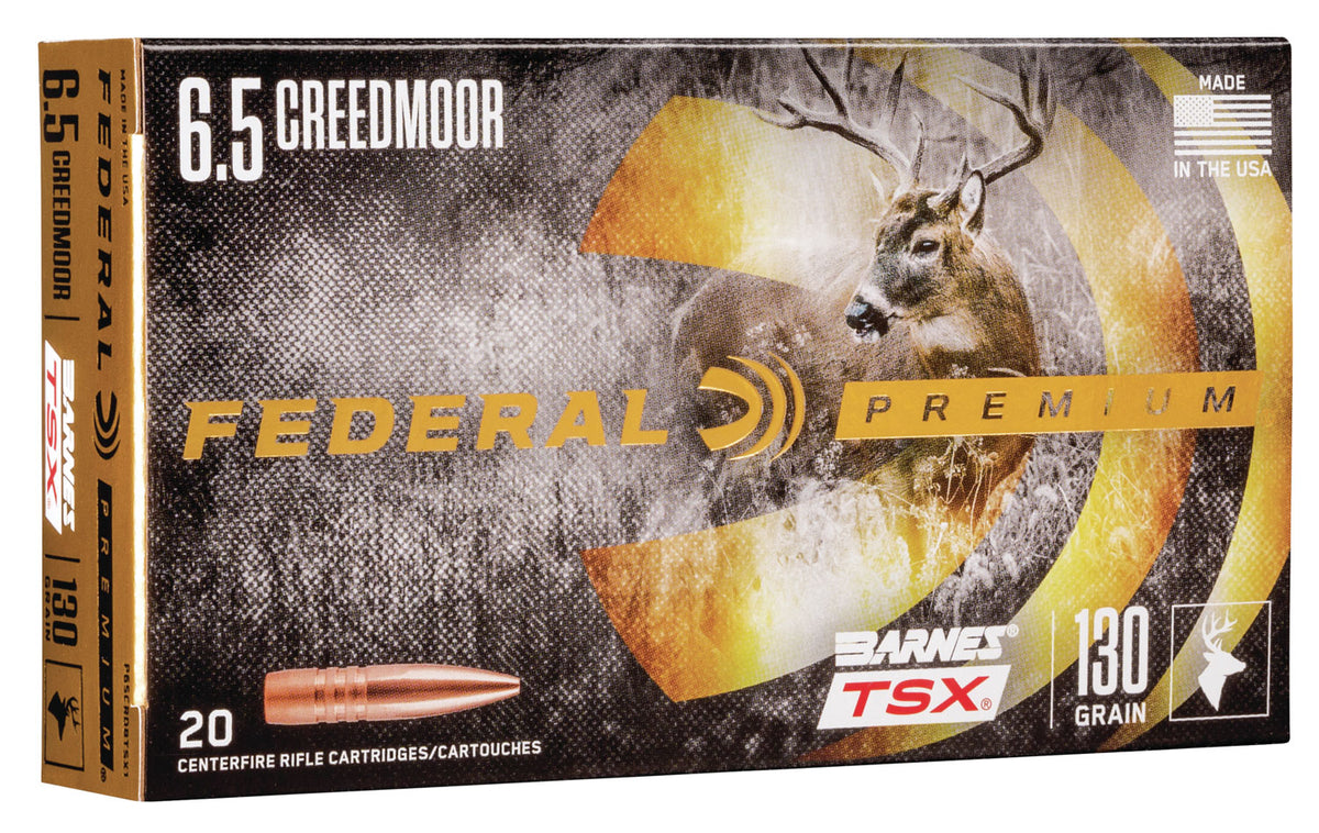 Federal 6.5mm Creedmoor P65CRDBTSX1 Premium Barnes TSX 130 Grain