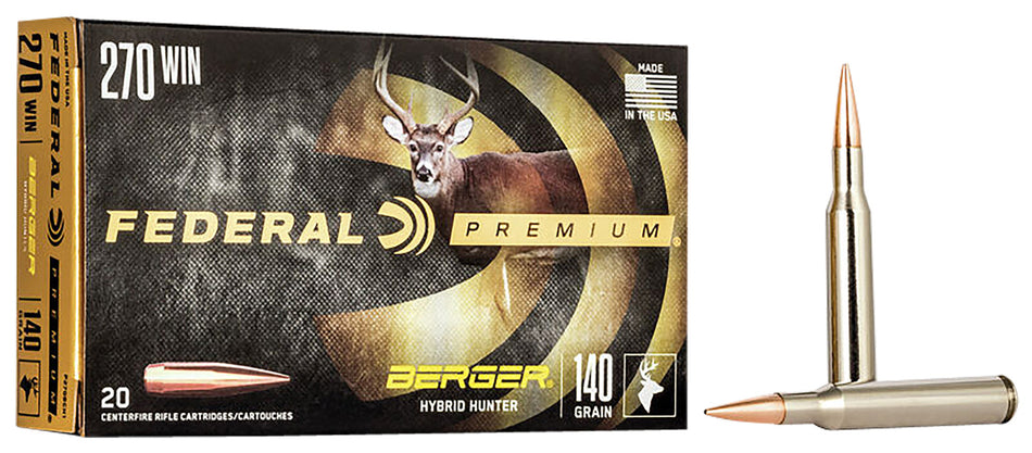 Federal .270 Winchester P270BCH1 Premium Berger Hybrid Hunter 140 Grain