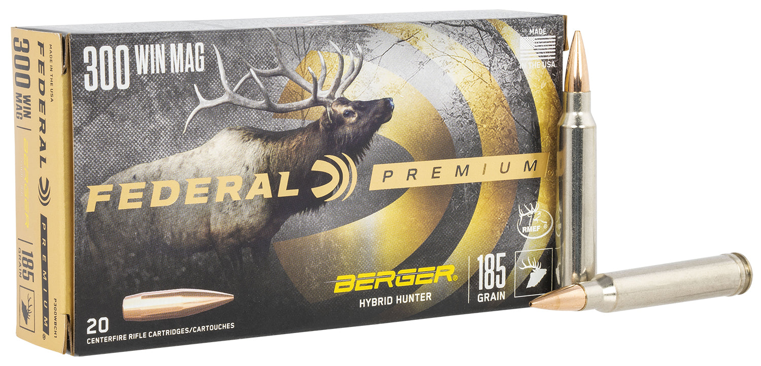 Federal .300 Winchester Mag P300WBCH1 Premium Berger Hybrid Hunter 185 Grain